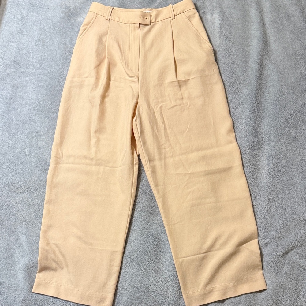 Mango MNG Wide Leg Women's Pants | US 4 EUR 36 | Tan/Cream | NWOT, never worn
